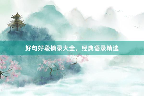 好句好段摘录大全，经典语录精选