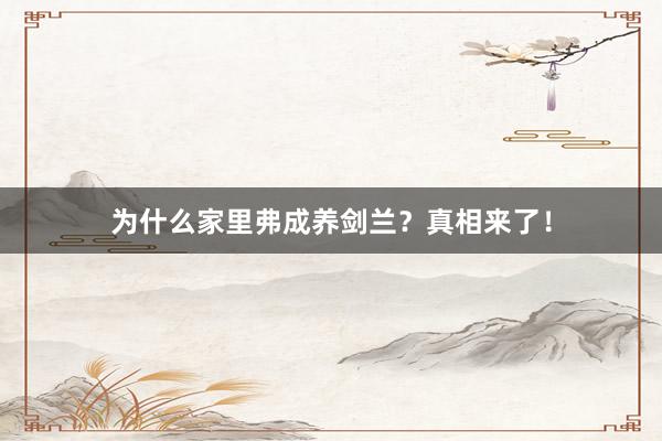 为什么家里弗成养剑兰？真相来了！